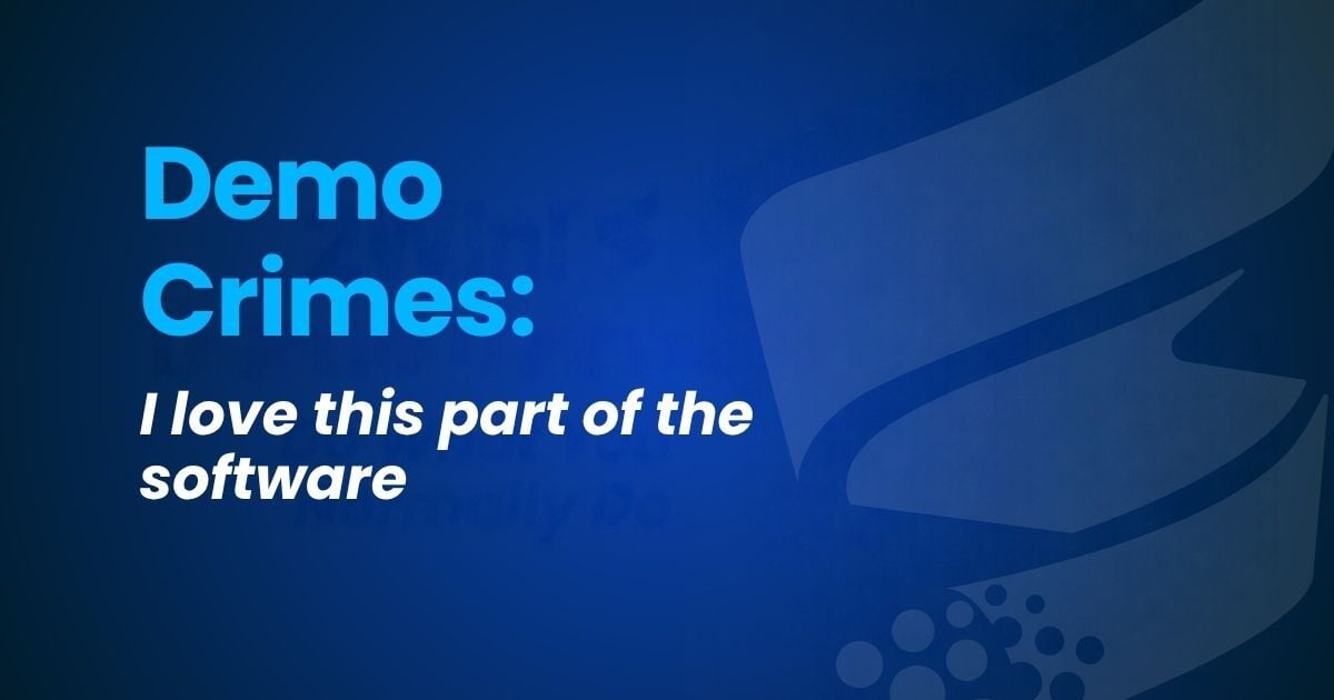 Demo Crime: I love this part of my Software