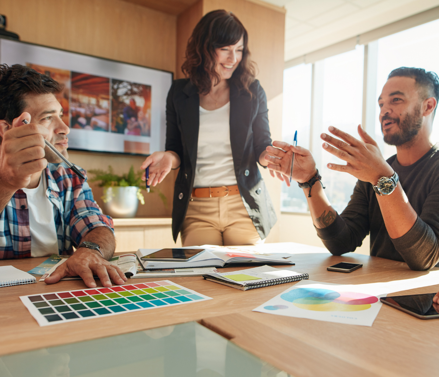 Professional presenting with confidence